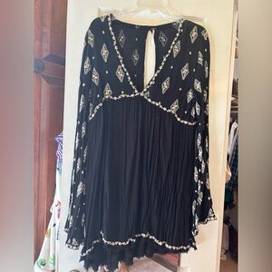 Free People Diamond Embroidered Top Tunic